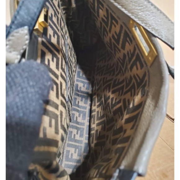 Authentic FENDI Goatskin Zucca Large Peekaboo Iconic Satchel Bag - Picture 7 of 12